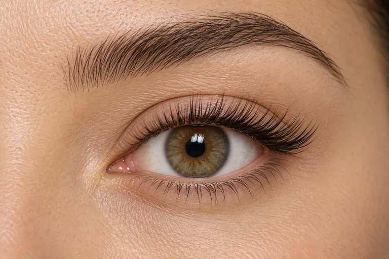 Cat Eye / Kocie oko &mdash; zbliżenie oka prezentujące efekt stylizacji rzęs