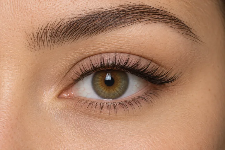 Fox Eye / Lisie oko &mdash; zbliżenie oka prezentujące efekt stylizacji rzęs