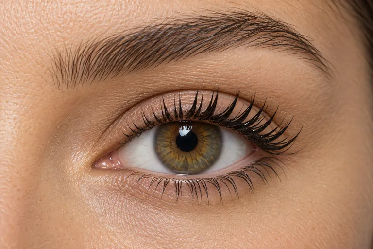 Wet Look / Wet Set &mdash; zbliżenie oka prezentujące efekt stylizacji rzęs