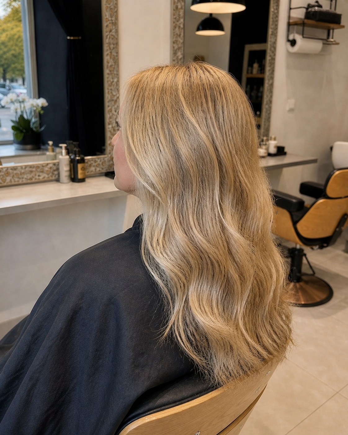 Wygładzone i odżywione blond włosy po botoksie
