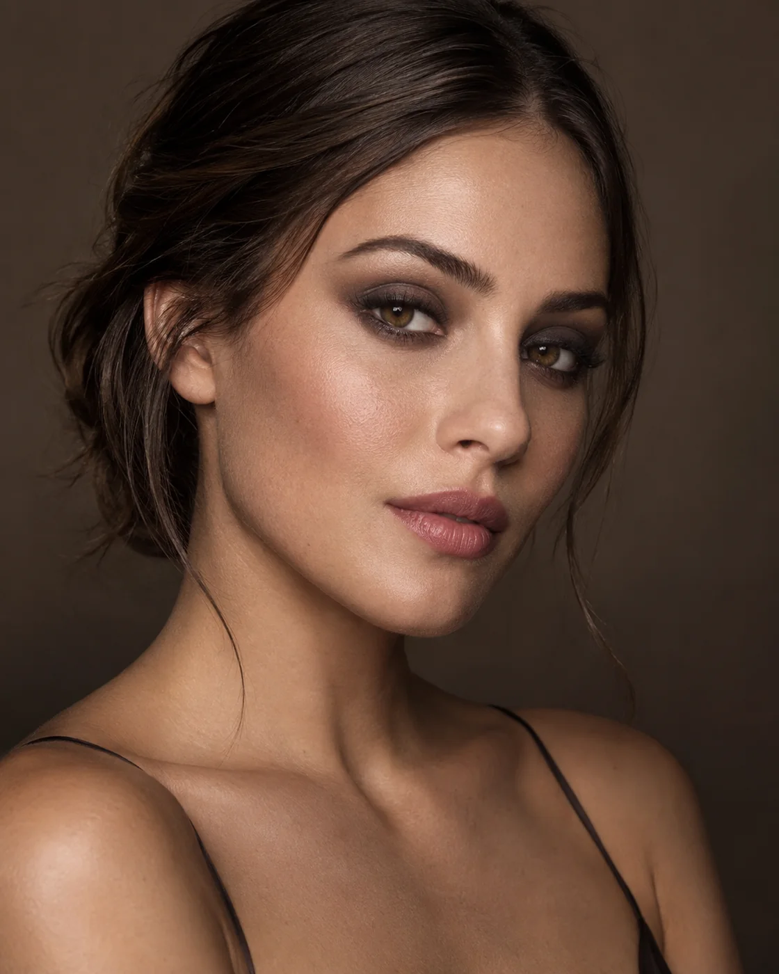 Przykład eleganckiego makijażu wieczorowego smoky eyes